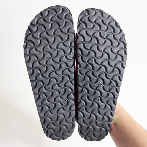 Birkenstock Arizona Sandal Slide Leather Pink Gator Gleem Hologram Iridescent 8 - Picture 8 of 9